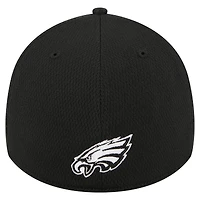 Casquette New Era noire Philadelphia Eagles Scoreboard 39THIRTY Flex pour homme