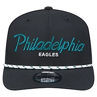 Men's New Era Black Philadelphia Eagles Script 9SEVENTY Adjustable Hat