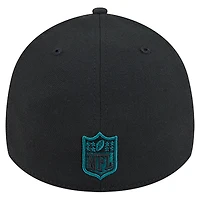 Men's New Era Black Philadelphia Eagles Stripes 39THIRTY Flex Hat
