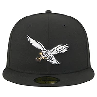 Casquette ajustée 59FIFTY noire New Era pour homme, Philadelphia Eagles, Super Bowl LIX Champions, écusson latéral historique