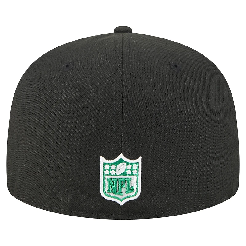 Casquette ajustée 59FIFTY noire New Era pour homme, Philadelphia Eagles, Super Bowl LIX Champions, écusson latéral historique