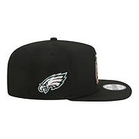 Casquette ajustable New Era noire Philadelphia Eagles Super Bowl Ring 9FIFTY pour homme