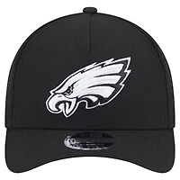 Casquette ajustable New Era noire 9FORTY M-Crown A-Frame pour homme, collection Team Eagles