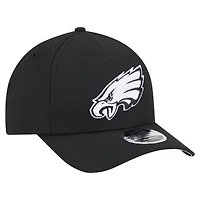 Casquette ajustable New Era noire 9FORTY M-Crown A-Frame pour homme, collection Team Eagles