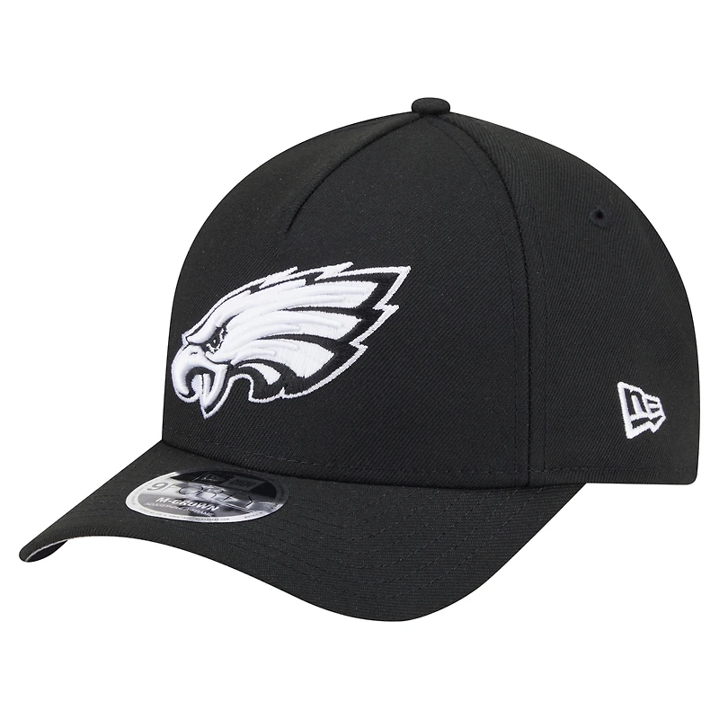 Casquette ajustable New Era noire 9FORTY M-Crown A-Frame pour homme, collection Team Eagles