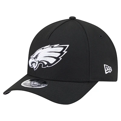 Casquette ajustable New Era noire 9FORTY M-Crown A-Frame pour homme, collection Team Eagles
