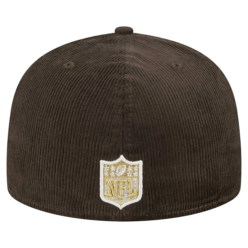 Casquette ajustée 59FIFTY en velours côtelé marron Philadelphia Eagles de New Era pour homme
