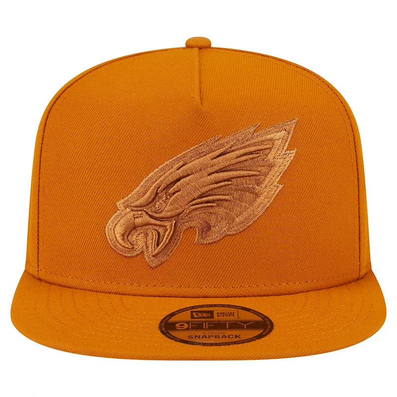 Casquette snapback A-Frame 9FIFTY marron New Era pour homme, motif Philadelphia Eagles, coloris marron