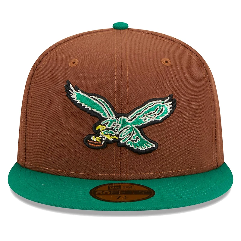 Casquette ajustée 59FIFTY Harvest des Eagles de Philadelphie marron New Era pour homme