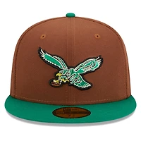 Casquette ajustée 59FIFTY Harvest des Eagles de Philadelphie marron New Era pour homme