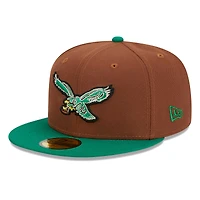 Casquette ajustée 59FIFTY Harvest des Eagles de Philadelphie marron New Era pour homme