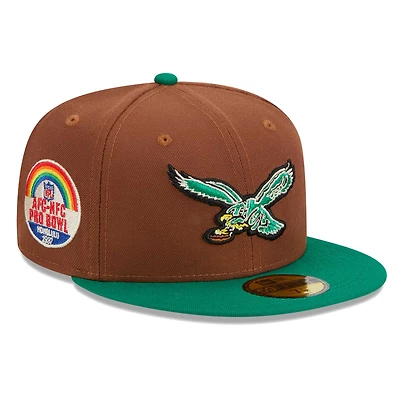Casquette ajustée 59FIFTY Harvest des Eagles de Philadelphie marron New Era pour homme