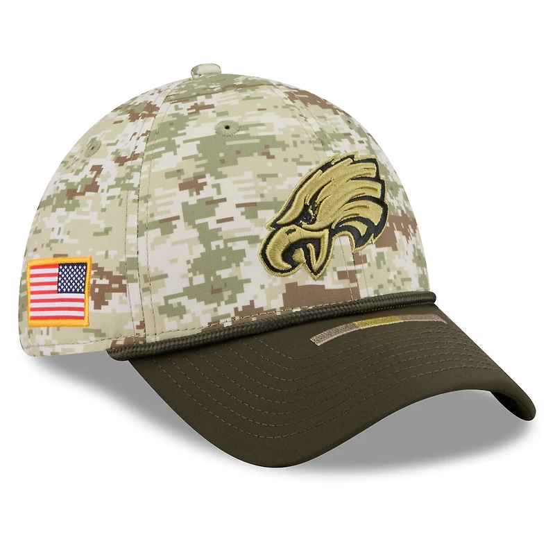 Men's New Era  Camo/Dark Green Philadelphia Eagles 2025 Salute to Service 39THIRTY Flex Hat