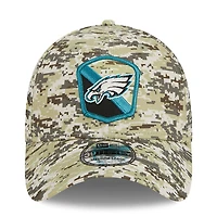 Casquette New Era camouflage Philadelphia Eagles 2023 Salute To Service 39THIRTY Flex pour hommes