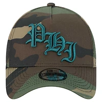 Men's New Era Camo Philadelphia Eagles Mystic Camo A-Frame 9FORTY Adjustable Hat