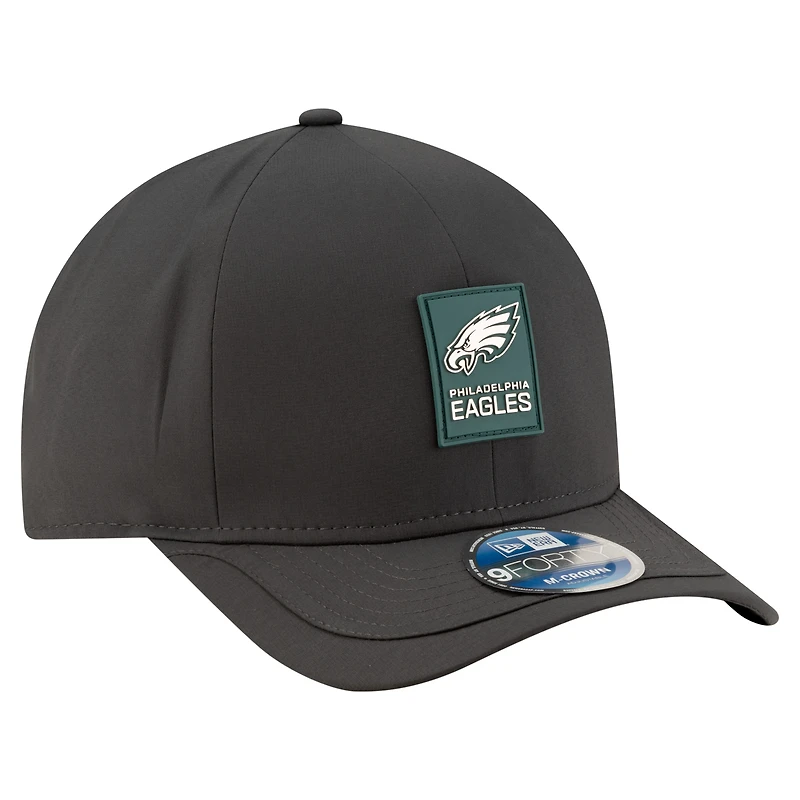 Casquette ajustable New Era 9FORTY M-Crown pour homme, couleur anthracite, Philadelphia Eagles 2025, idéale pour les temps froids.