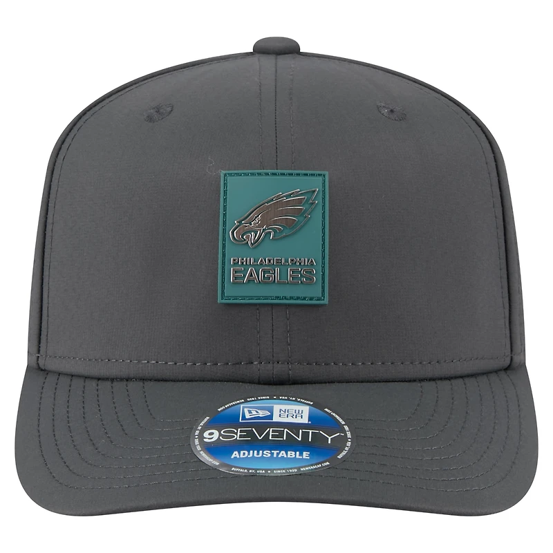Men's New Era Charcoal Philadelphia Eagles 2025 Sideline Cold Weather 9SEVENTY Adjustable Hat