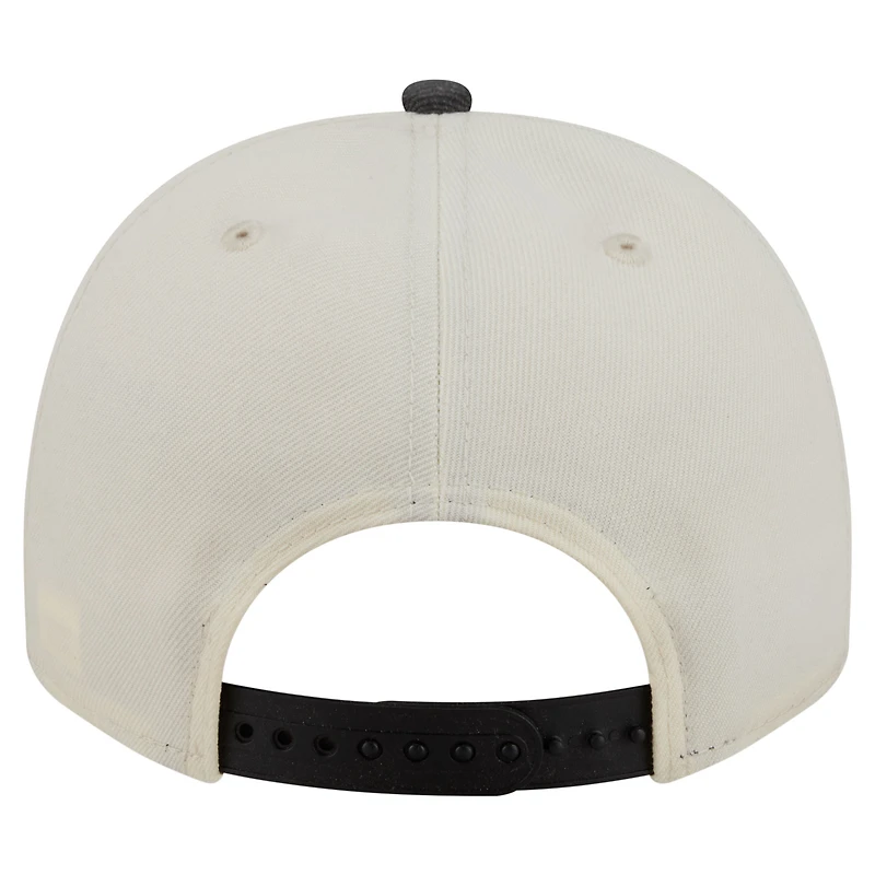 Casquette snapback New Era 9FIFTY pour homme, crème/noir, Philadelphia Eagles, modèle A-Frame délavé