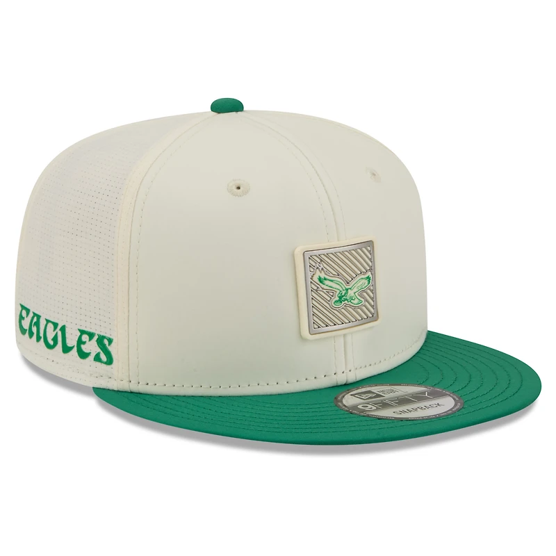 Men's New Era  Cream/Kelly Green Philadelphia Eagles 2026 NFL Training Camp 9FIFTY Snapback Hat