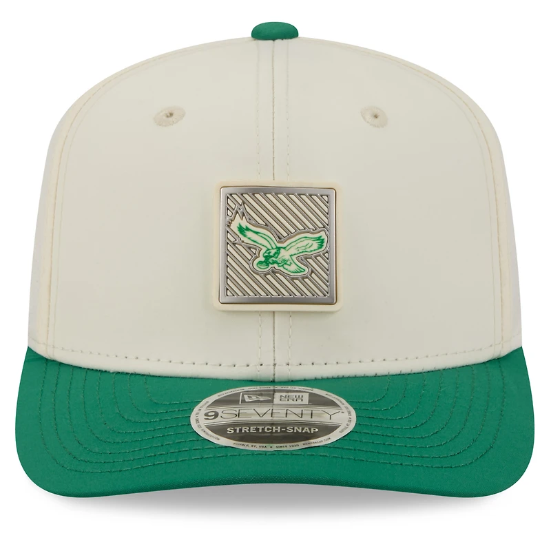 Men's New Era  Cream/Kelly Green Philadelphia Eagles 2026 NFL Training Camp 9SEVENTY Adjustable Hat