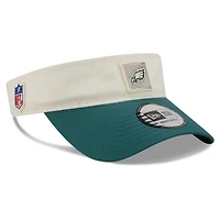 Casquette New Era pour homme, couleur crème/vert nuit, Philadelphia Eagles, camp d'entraînement NFL 2026, visière ajustable