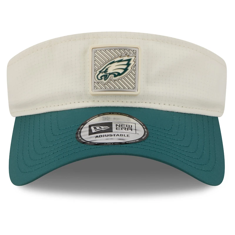 Men's New Era Cream/Midnight Green Philadelphia Eagles 2026 NFL Training Camp Adjustable Visor