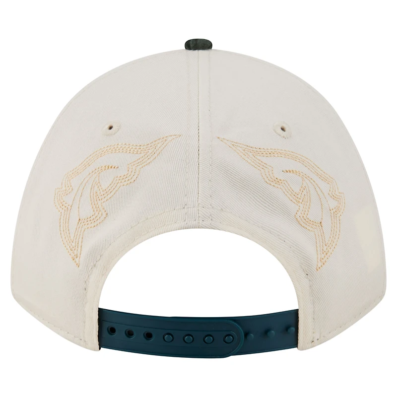 Men's New Era  Cream/Midnight Green Philadelphia Eagles Western 9FORTY A-Frame Adjustable Hat