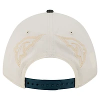 Men's New Era  Cream/Midnight Green Philadelphia Eagles Western 9FORTY A-Frame Adjustable Hat