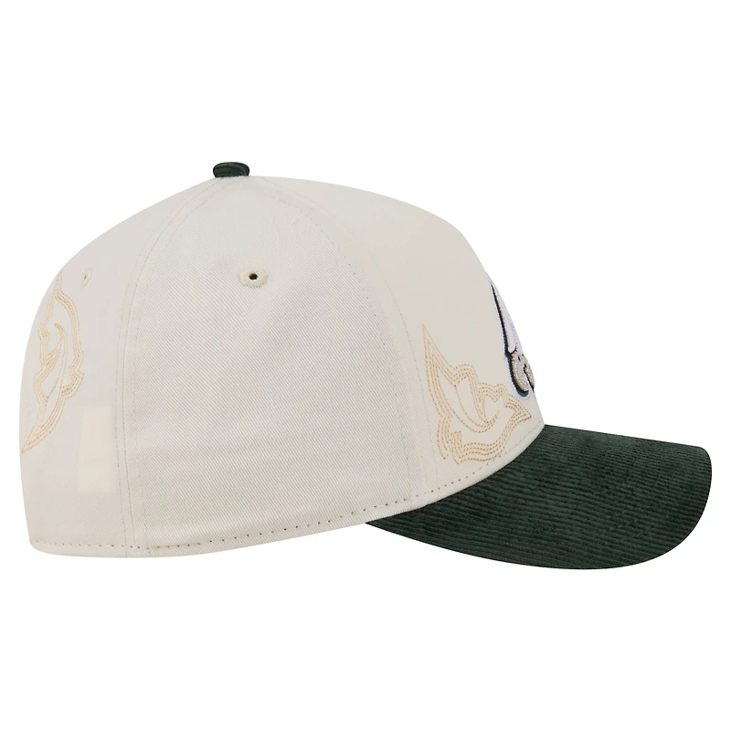 Casquette western New Era 9FORTY A-Frame ajustable crème/vert nuit pour homme, Philadelphia Eagles
