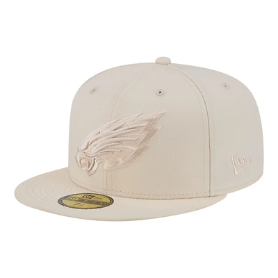 Casquette ajustée New Era crème Philadelphia Eagles 59FIFTY pour homme