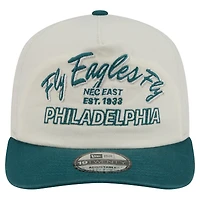 Men's New Era Cream Philadelphia Eagles Script 19TWENTY Adjustable Hat