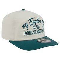 Men's New Era Cream Philadelphia Eagles Script 19TWENTY Adjustable Hat