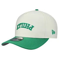Men's New Era  Cream Philadelphia Eagles Upside Down 9FIFTY A-Frame Snapback Hat