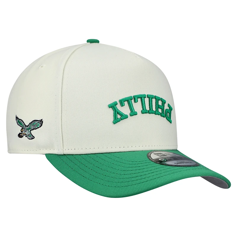 Casquette snapback New Era crème Philadelphia Eagles Upside Down 9FIFTY pour homme