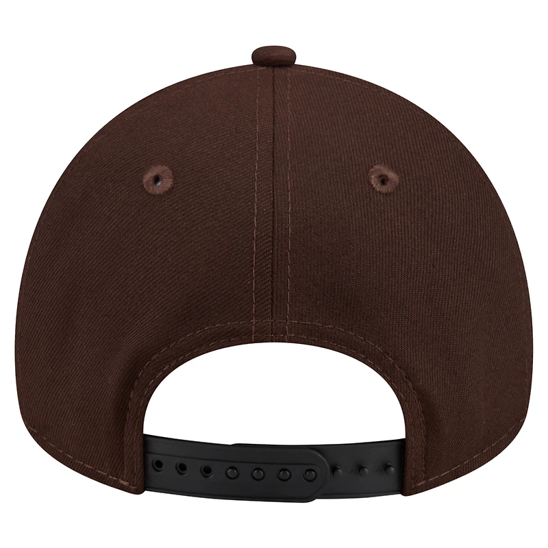 Casquette ajustable New Era Philadelphia Eagles marron foncé, modèle Burnt Wood A-Frame 9FORTY pour homme