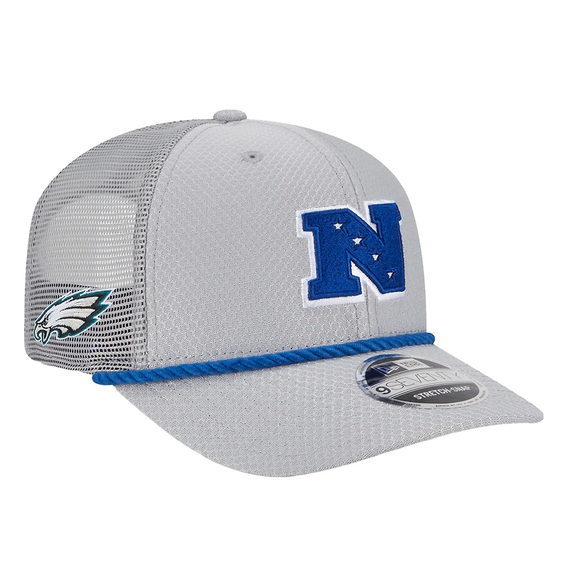 Casquette extensible à boutons-pression Philadelphia Eagles 2025 Pro Bowl 9SEVENTY de New Era pour homme, grise