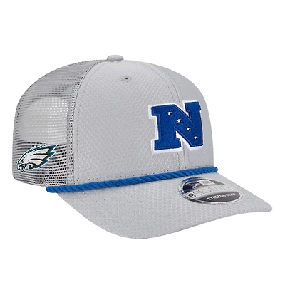 Casquette extensible à boutons-pression Philadelphia Eagles 2025 Pro Bowl 9SEVENTY de New Era pour homme, grise