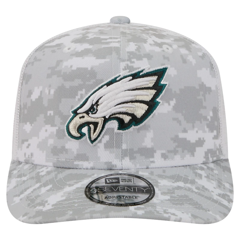 Men's New Era Gray Philadelphia Eagles 2025 Salute to Service Fan Pack 9SEVENTY Adjustable Hat