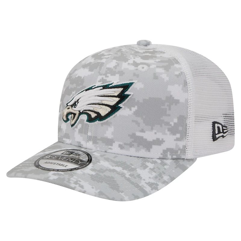 Casquette ajustable New Era grise Philadelphia Eagles 2025 Salute to Service pour homme (référence 9SEVENTY)