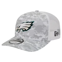 Casquette ajustable New Era grise Philadelphia Eagles 2025 Salute to Service pour homme (référence 9SEVENTY)