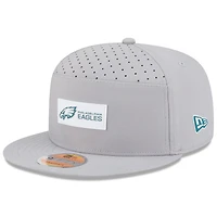 Casquette snapback 9FIFTY grise à panneau fendu pour homme New Era Philadelphia Eagles 2025