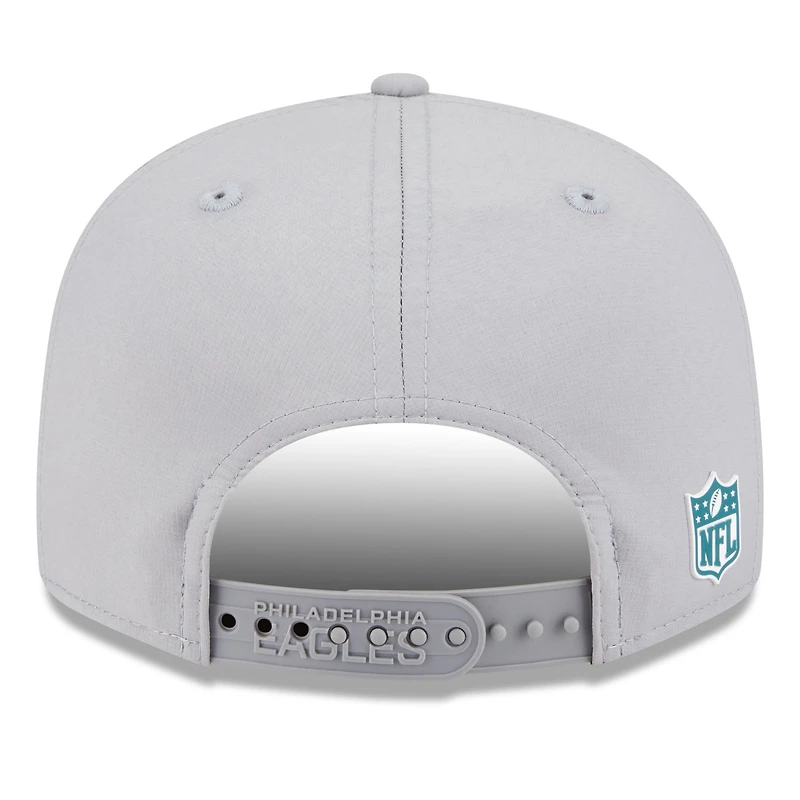 Casquette snapback 9FIFTY grise à panneau fendu pour homme New Era Philadelphia Eagles 2025