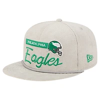 Men's New Era Gray Philadelphia Eagles Cord Rope Corduroy 9FIFTY Snapback Hat