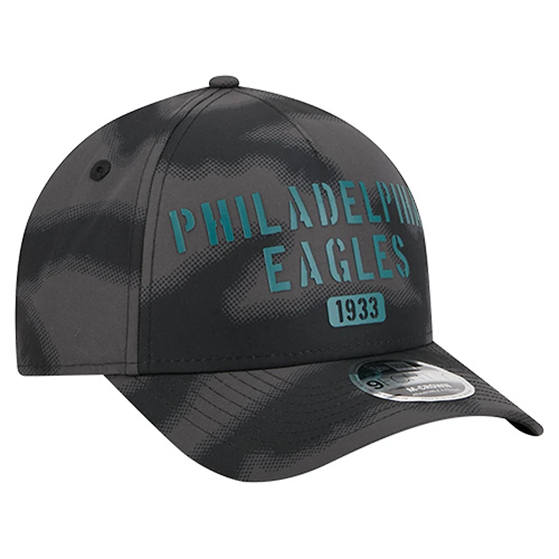 Casquette New Era grise Philadelphia Eagles Halftone Camo 9FORTY pour homme