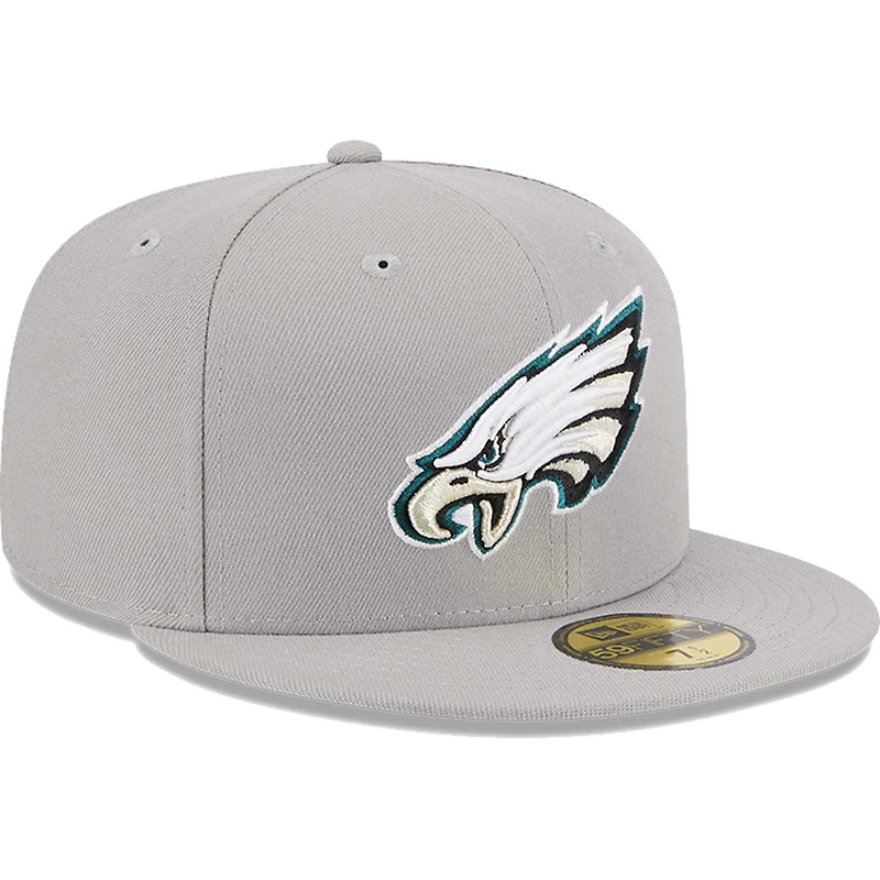 Casquette ajustée New Era Philadelphia Eagles Omaha 59FIFTY gris pour homme
