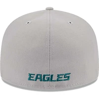 Men's New Era Gray Philadelphia Eagles Omaha 59FIFTY Fitted Hat
