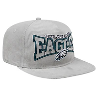 Men's New Era Gray Philadelphia Eagles Throwback Corded Golfer Snapback Hat