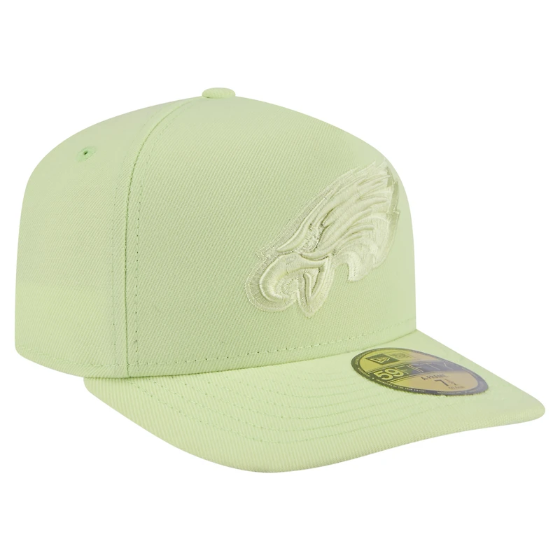Men's New Era Green Philadelphia Eagles Color Pack A-Frame 59FIFTY Fitted Hat