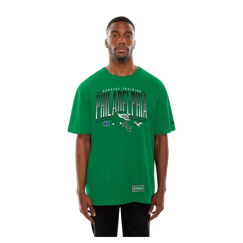 T-shirt d'entraînement authentique New Era vert Philadelphia Eagles Combine pour homme