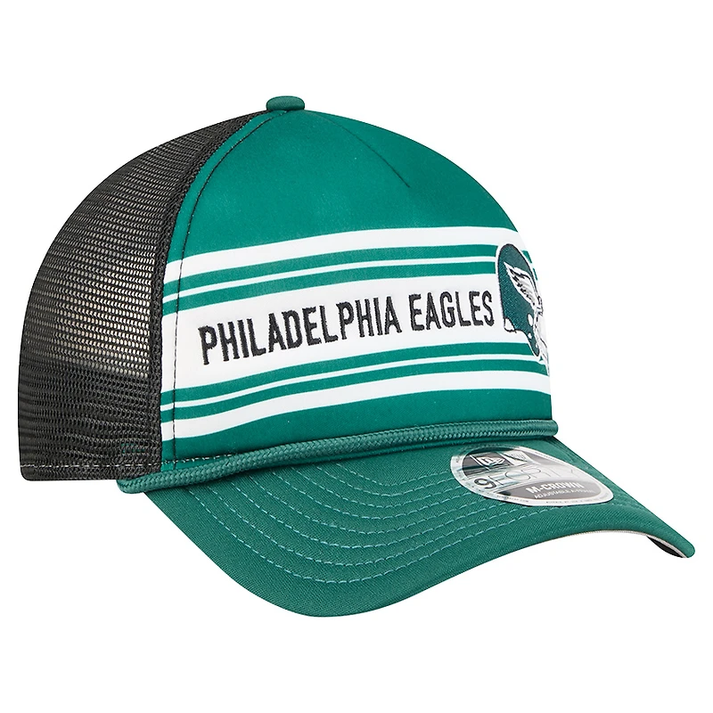 Casquette ajustable A-Frame 9FORTY verte New Era pour homme des Philadelphia Eagles